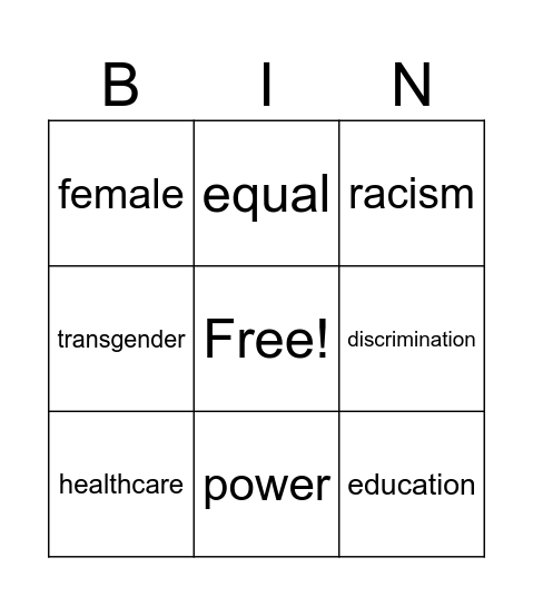 girl power Bingo Card