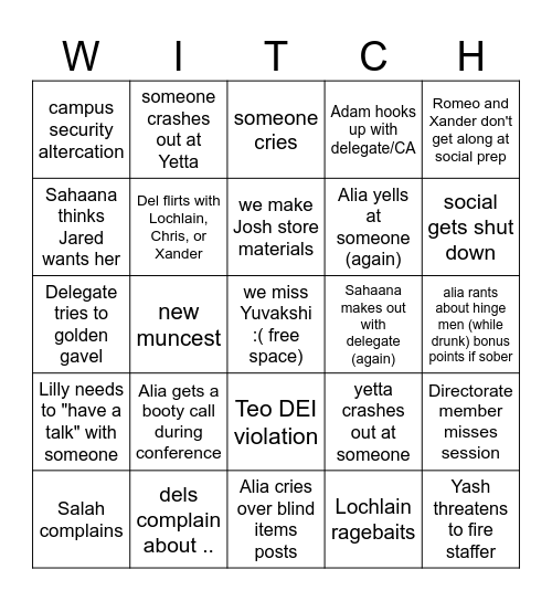 Evil Bingo Card