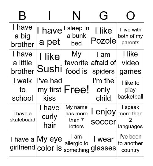 Junior Journey  Bingo Card