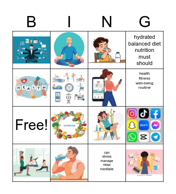 Using Health Technology to Form Good Habits Bingo Card