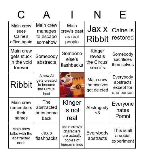 TADC ep 9 Bingo Card