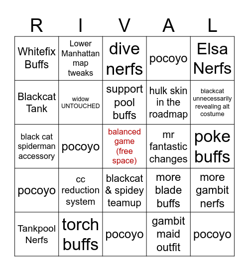 szn 7.5 wishlist Bingo Card