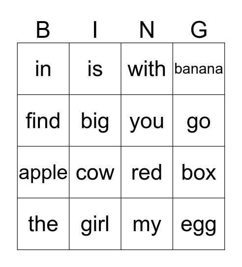 Lucy's Bingo #3 Bingo Card