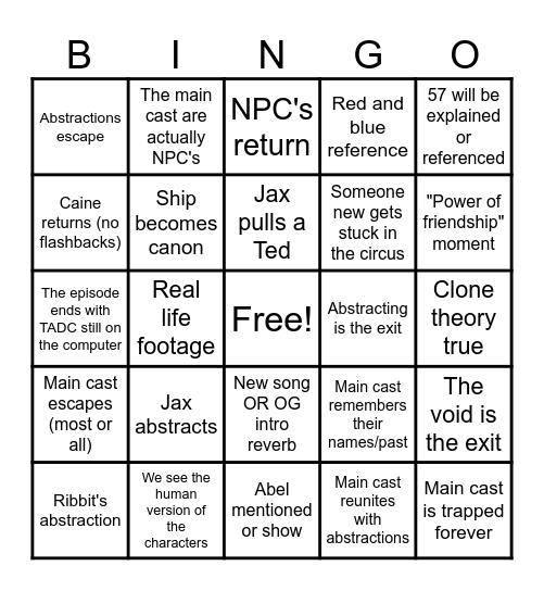 TADC EPISODE 9 BINGO Card