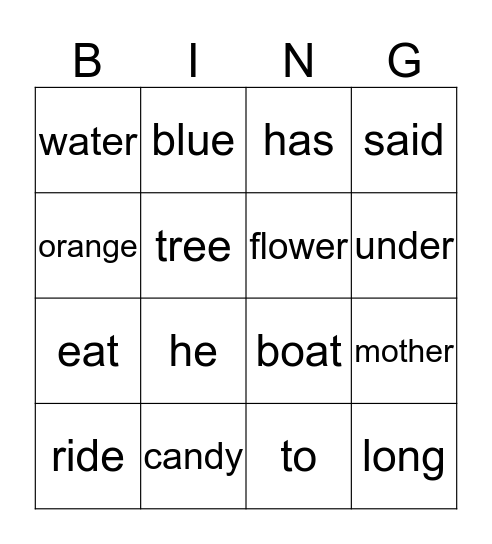 Lucy's Bingo #4 Bingo Card
