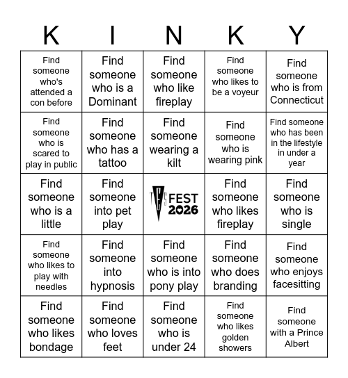 Kinky Bingo Card