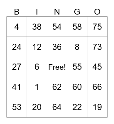 BINGO Card