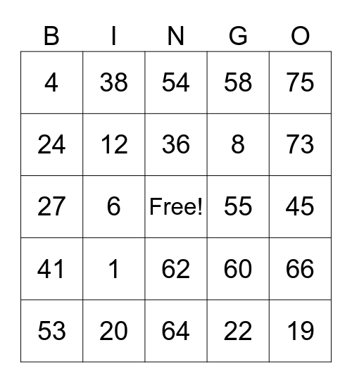 BINGO Card