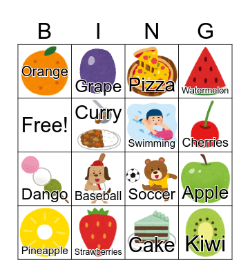 Do you like...? Bingo Card
