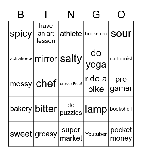 Units 1-5 Bingo Card