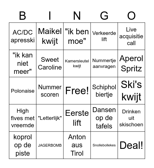 Comaen BINGO Card
