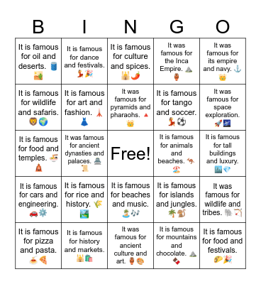 B11 L5 It is famous for K-pop and technology. 📱🎶 Bingo Card