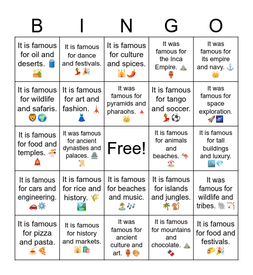 B11 L5 It is famous for K-pop and technology. 📱🎶 Bingo Card