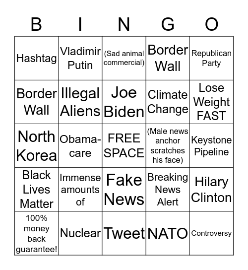 Fox News BINGO Card