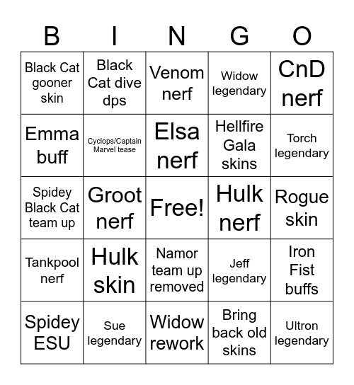 S7.5 Bingo Card