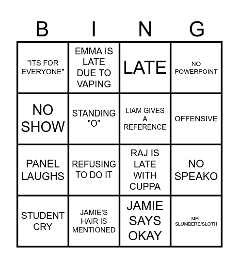 PITCH WEEK Bingo Card