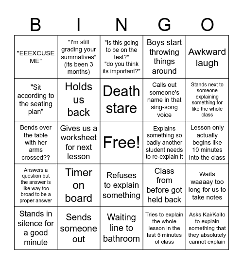 ms lindo bingo Card