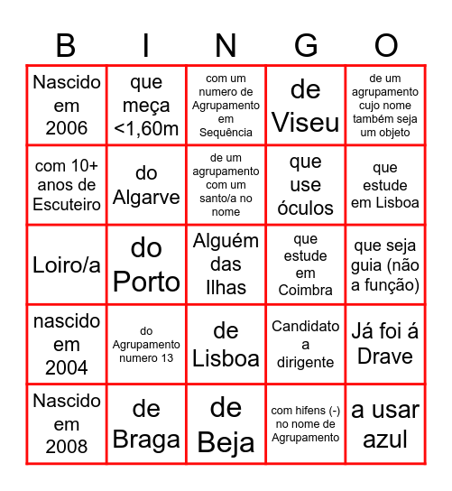 Pede a assinatura a alguêm... Bingo Card