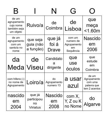 Pede a assinatura a ... (não repetir pessoas) Bingo Card