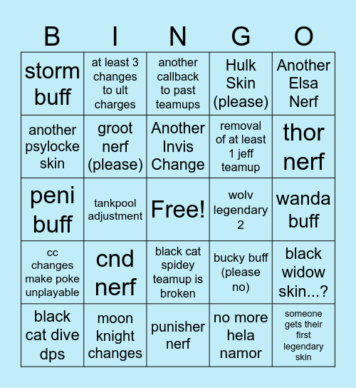 s7.5 bingo Card