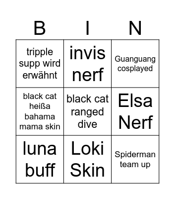 s7.5 Bingo Card