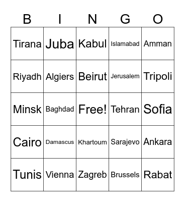 Geography I | Part 1 Bingo Card