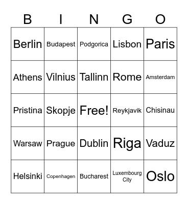 Geography I | Part 2 Bingo Card