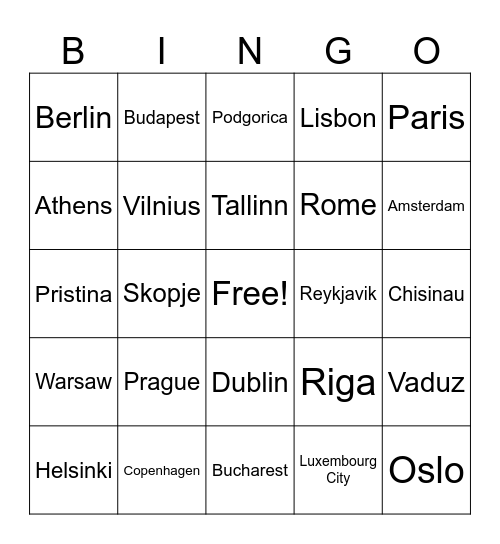 Geography I | Part 2 Bingo Card