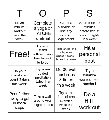 WellnessChaleng BINGO Card