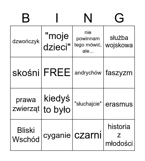 KARWOTH BINGO Card