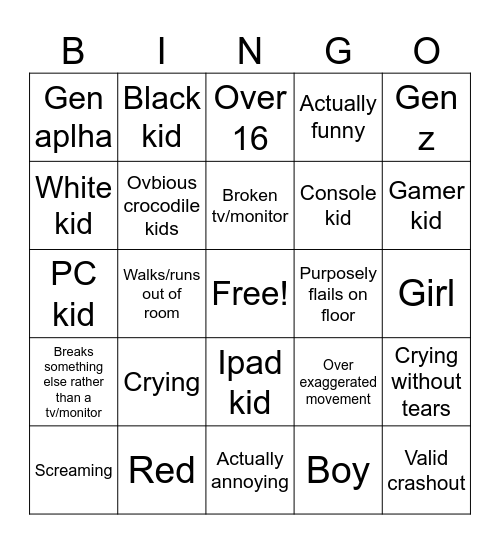 Spoiled kit bingo Card