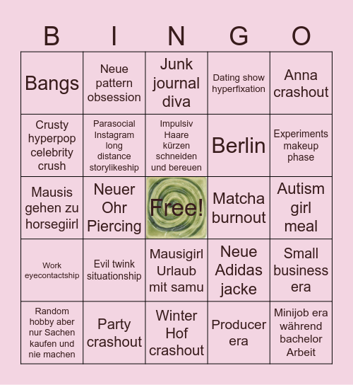 Miglemausi 2026 Bingo Card