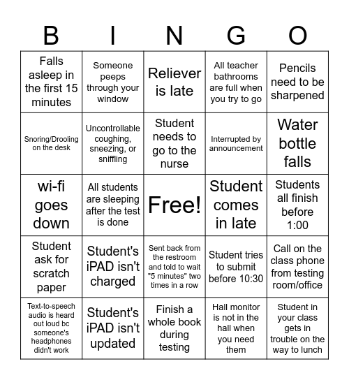 BINGO BONGO.... Bingo Card