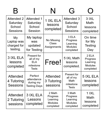 Milestone Madness Bingo Card