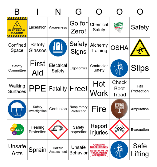 SAFETY Bingo Card