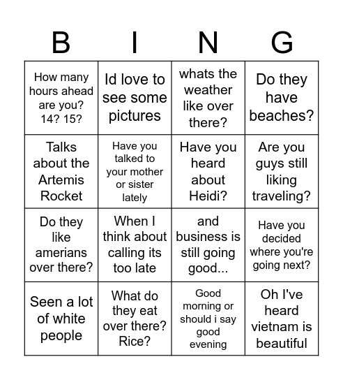 Marc bingo Card