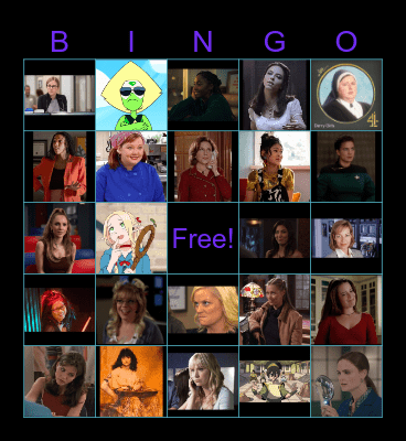 Favorite Female TV Character Bingo Card