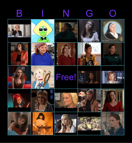 Favorite Female TV Character Bingo Card