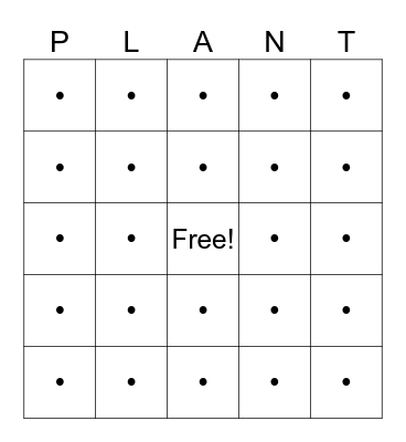 Lessons from Plants Bingo Card