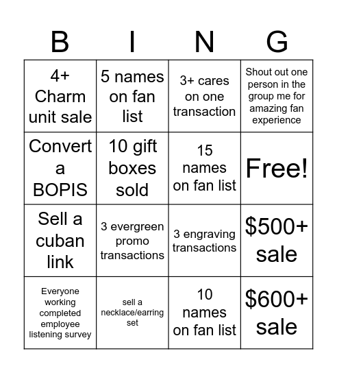 Tuesday Bingo! Bingo Card