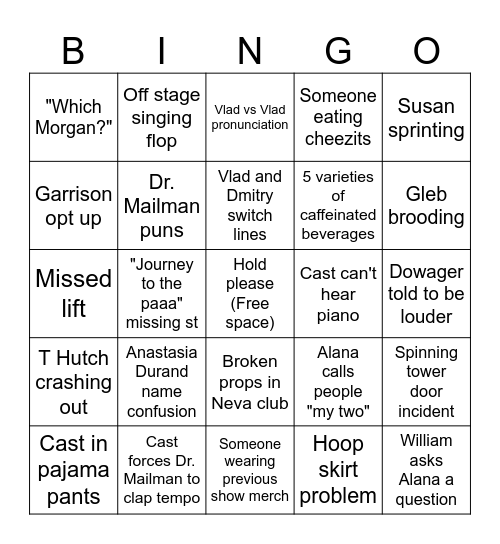 ANASTASIA Tech Bingo Card