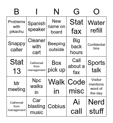 Office Bingo 8 Bingo Card