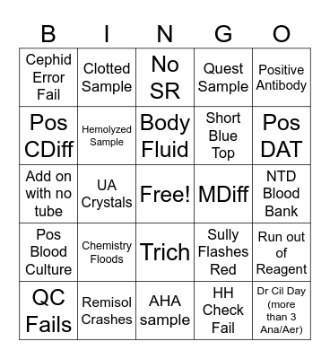 Lab Week Bingo Card