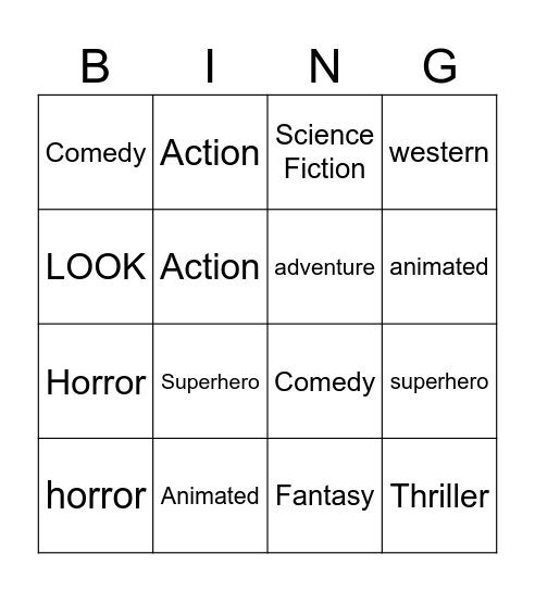 FILMS Bingo Card