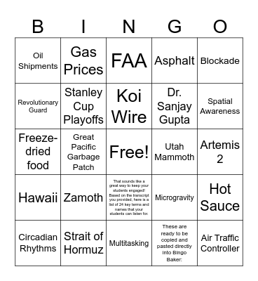 CNN 10 4/14/26 Bingo Card