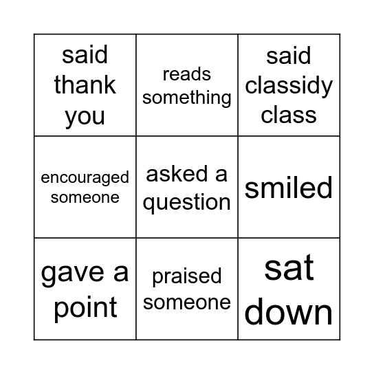 Mr. Torres... Bingo Card