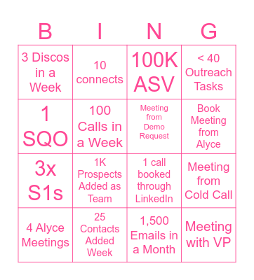 $ End of Q BINGO Spiff $ Bingo Card