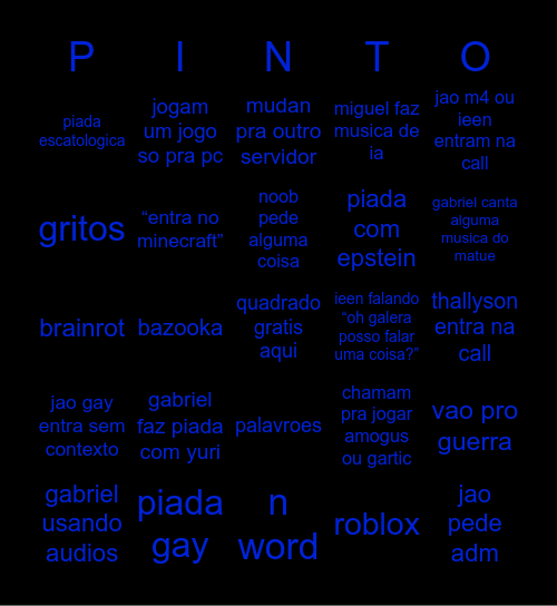 Server Nada Legal Bingo Card