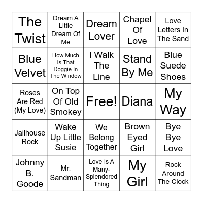 Music Bingo! Bingo Card