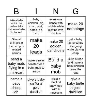 Tiny takeover bingo Card